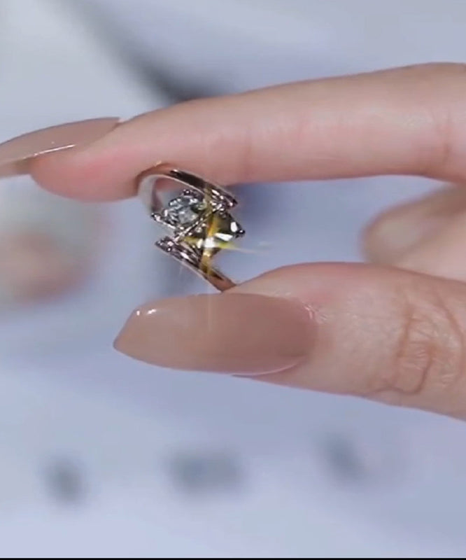 Unique Grey Alloy Zircon Crystal Hoop Earrings