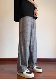 Unique Grey Oversized Print Cotton Men Pants Casual Clothing Spring
