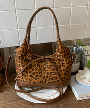 Unique Khaki Bow Suede Patchwork Shoulder Bag