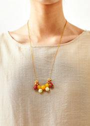 Unique Lotus Bead Cute Fish Beeswax Pendant Necklace
