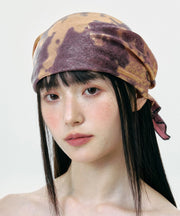Unique Purple Gold Tie Dye Cinched Bonnie Hat