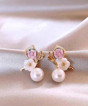 Unique Rainbow Copper Alloy Butterfly Floral Drop Earrings