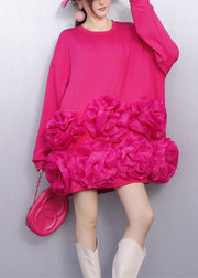 Unique Rose Oversized Floral Cotton Tea Dress Spring