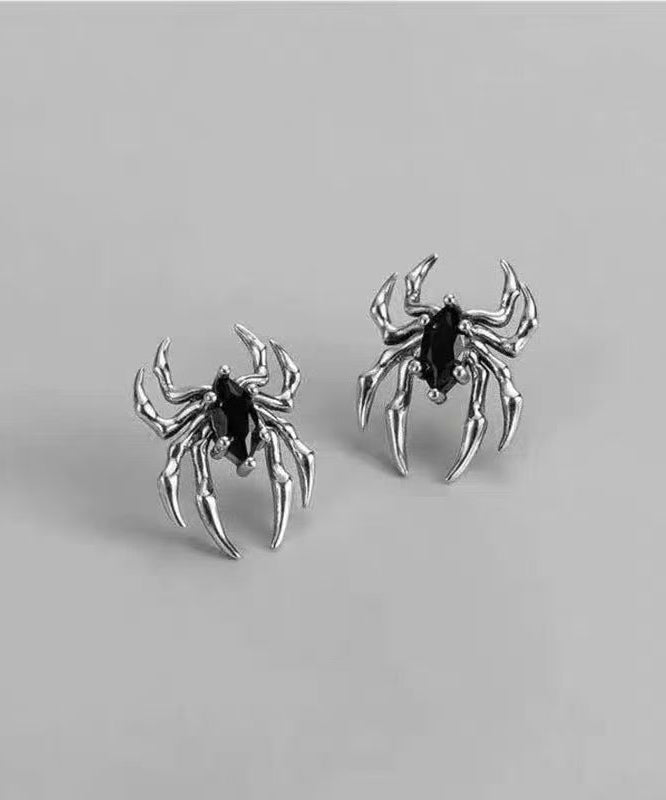 Unique Silk Copper Overgild Spider Stud Earrings
