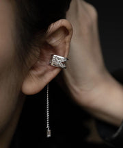 Unique Silk Copper Overgild Zircon Tassel Drop Earrings