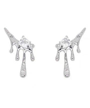 Unique Silk Copper Zircon Tassel Stud Earrings