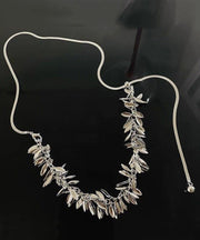 Unique Silk Stainless Steel Sequins Ear Of Wheat Tassel Pendant Necklace