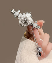 Unique Silk Sterling Silver Jade Tassel Hairpin
