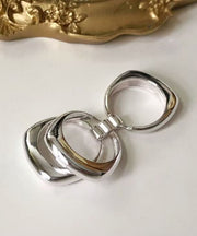 Unique Silk Sterling Silver Layered Rings