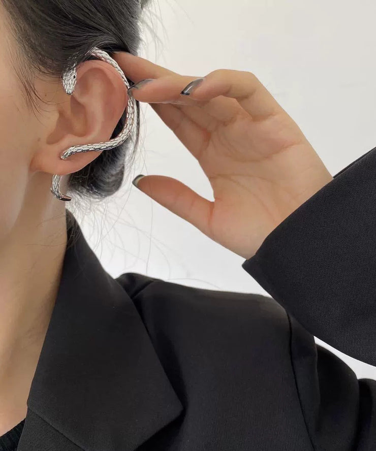 Unique Silk Sterling Silver Serpentin Stud Earrings