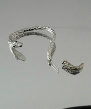 Unique Silk Sterling Silver Serpentin Stud Earrings