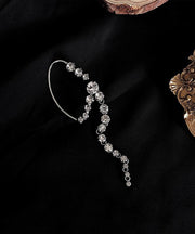 Unique Silk Sterling Silver Zircon Single Drop Earrings