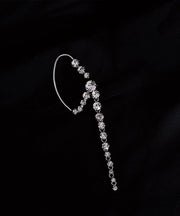 Unique Silk Sterling Silver Zircon Single Drop Earrings