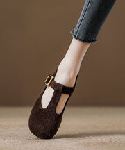 Unique Splicing Chunky Loafers For Women Red Suede