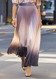 Unique V Neck Tie Dye Silk Pleated Dress Summer