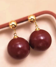 Unique White Copper Alloy Pearl Drop Earrings