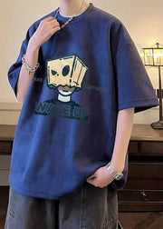 Vintage Army Green Print Solid Faux Suede Mens T Shirt Summer