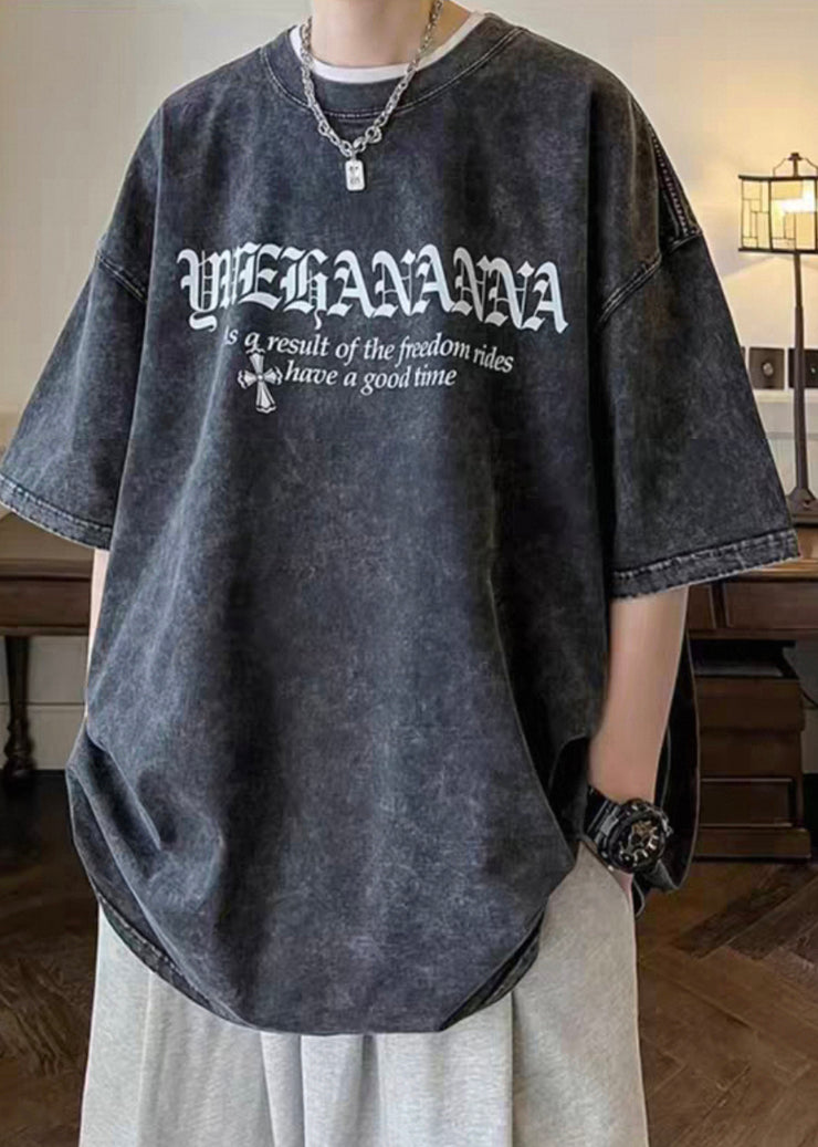 Vintage Black Letter Cotton Men&