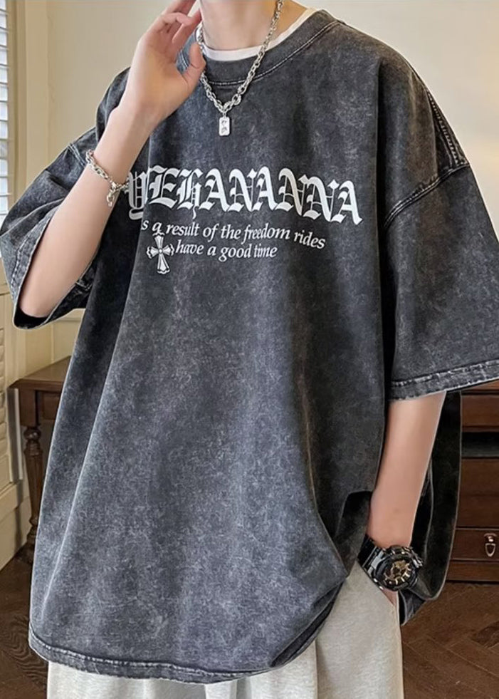 Vintage Black Letter Cotton Men&
