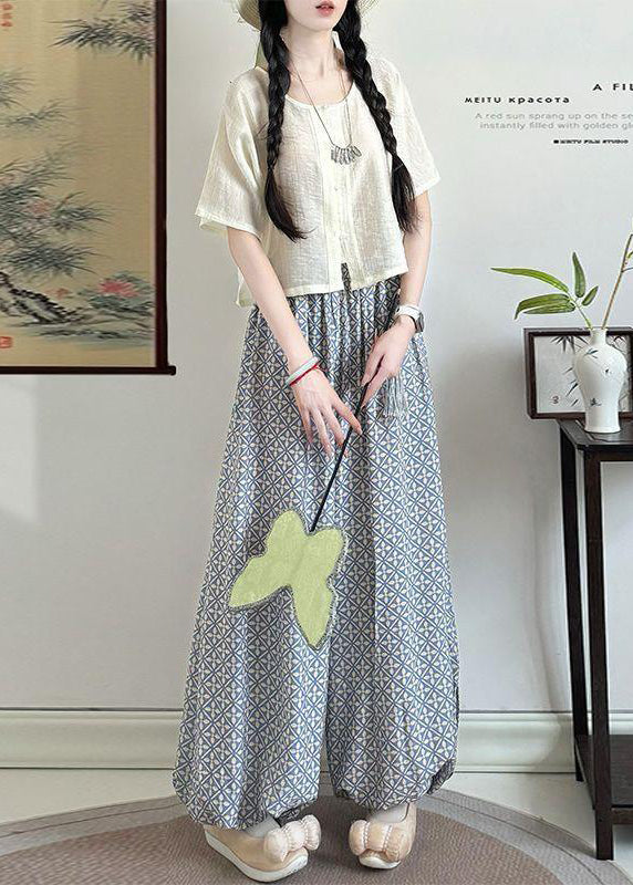 Vintage Black O Neck Tops And Pants Cotton Two Piece Set Summer