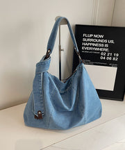 Vintage Black Solid Durable Denim Versatile Message Bag
