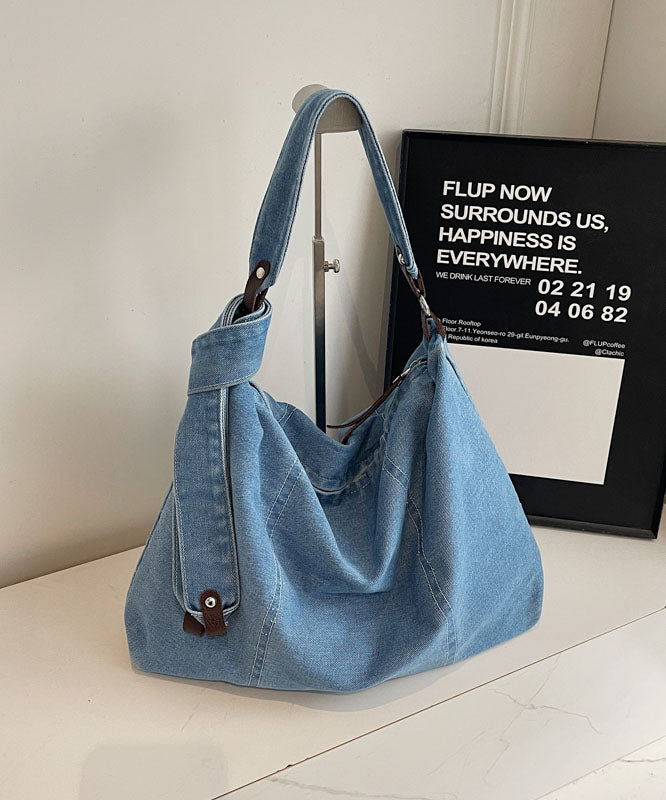 Vintage Black Solid Durable Denim Versatile Message Bag