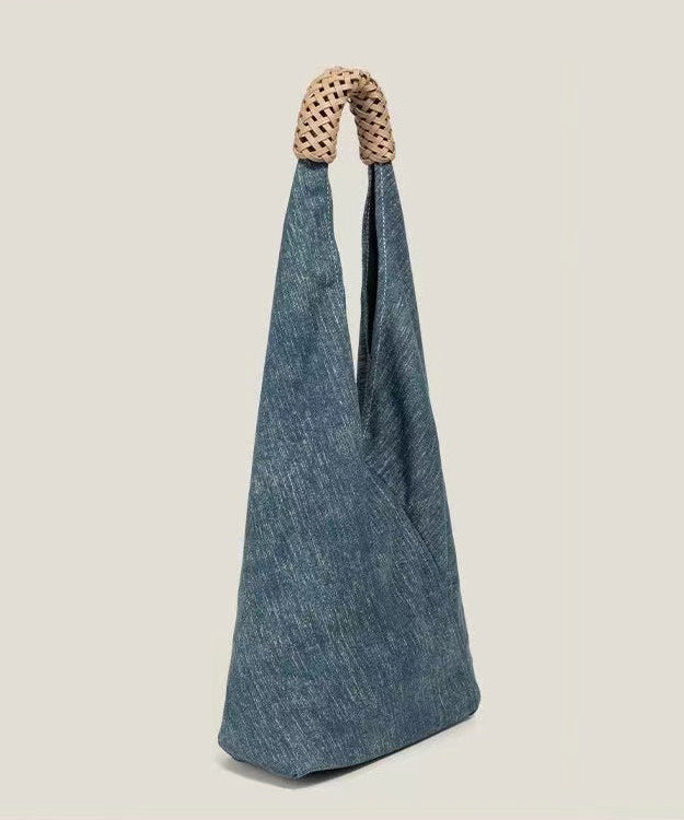 Vintage Blue Asymmetrical Design Denim Shoulder Bags