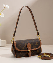 Vintage Brown Jacquard Faux Leather Micro Bag