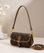 Vintage Brown Jacquard Faux Leather Micro Bag