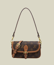 Vintage Brown Jacquard Faux Leather Micro Bag