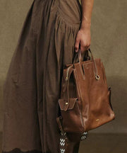 Vintage Brown Large Capacity Leather Versatile Backpack Bag