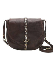 Vintage Chocolate CrossBody Solid Durable Calf Leather Messenger Bag