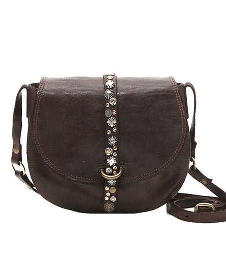Vintage Chocolate CrossBody Solid Durable Calf Leather Messenger Bag