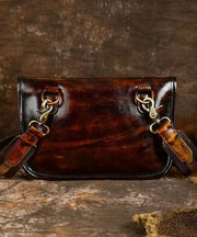 Vintage Coffee Calf Leather Versatile Men Envelope Bag