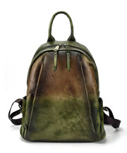 Vintage Coffee Large Capacity Calf Leather Backpack Bag