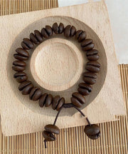 Vintage Coffee Leather Rope Beads Charm Bracelet