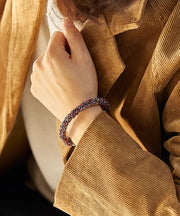 Vintage Cotton Thread Weaving Beads Charm Bracelet