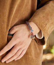 Vintage Cotton Thread Weaving Beads Charm Bracelet