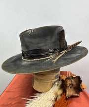 Vintage Ethnic Style Blue Wool Cowboy Hat