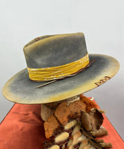 Vintage Ethnic Style Blue Wool Cowboy Hat