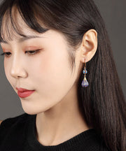 Vintage Gold Ancient Gold Cloisonne Drop Earrings
