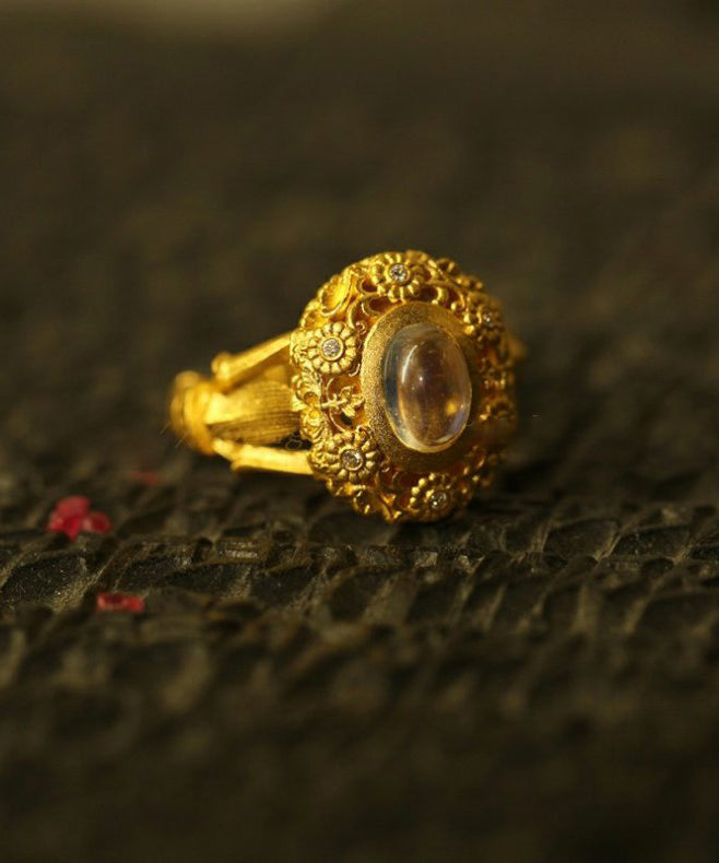Vintage Gold Ancient Gold Jade Rings