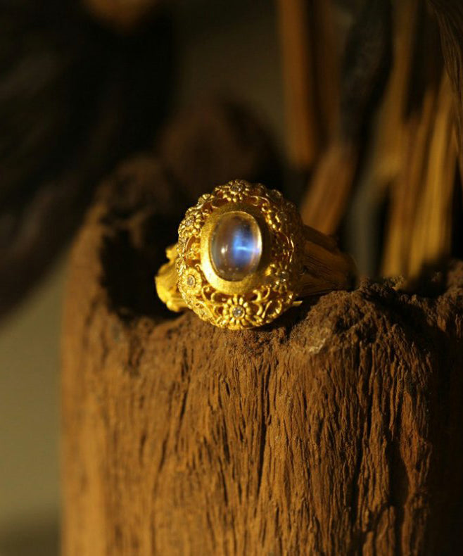 Vintage Gold Ancient Gold Jade Rings