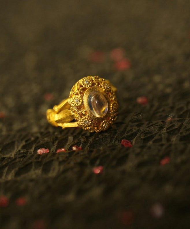 Vintage Gold Ancient Gold Jade Rings
