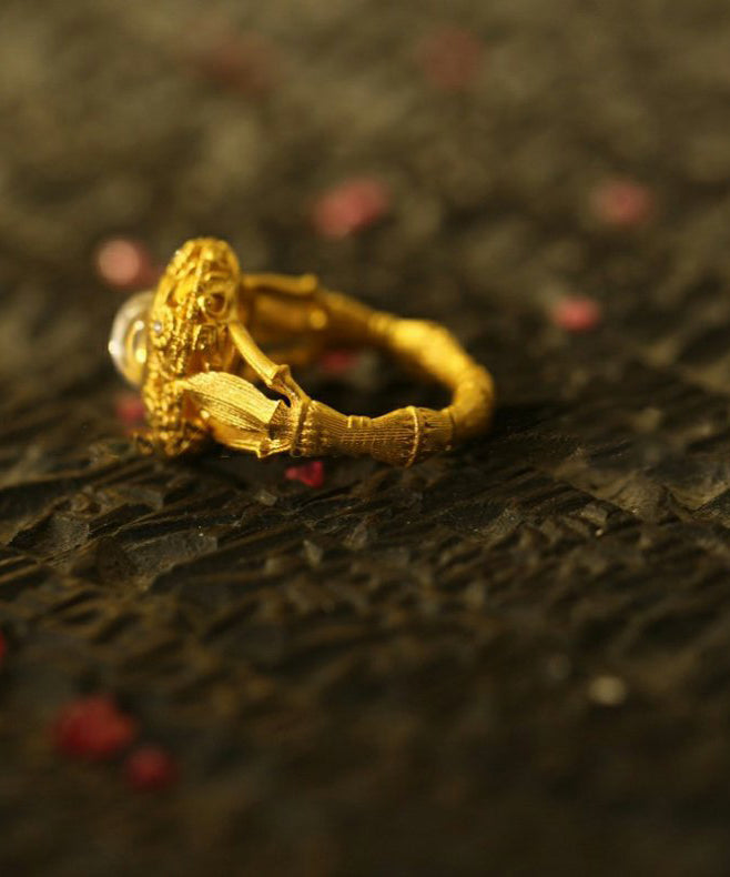 Vintage Gold Ancient Gold Jade Rings
