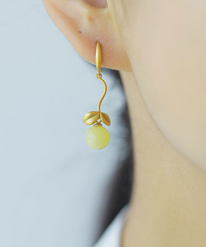 Vintage Gold Stelring Silver Overgild Beeswax Drop Earrings