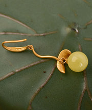 Vintage Gold Stelring Silver Overgild Beeswax Drop Earrings