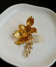 Vintage Gold Sterling Silver Overgild Iris Hairpin