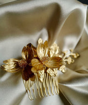 Vintage Gold Sterling Silver Overgild Iris Hairpin