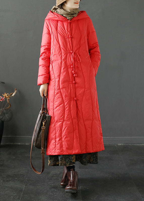 Vintage Green Hooded Tasseled Chinese Button cotton Coats Winter
